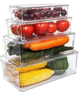 4 Big Capacity Bpa-Free Stackable Acrylic Fridge Containers