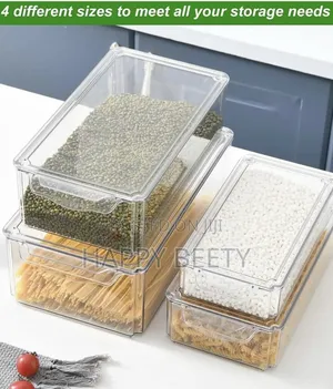 4 Big Capacity Bpa-Free Stackable Acrylic Fridge Containers