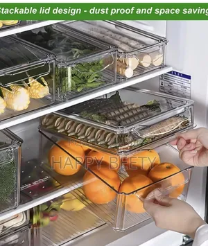 4 Big Capacity Bpa-Free Stackable Acrylic Fridge Containers