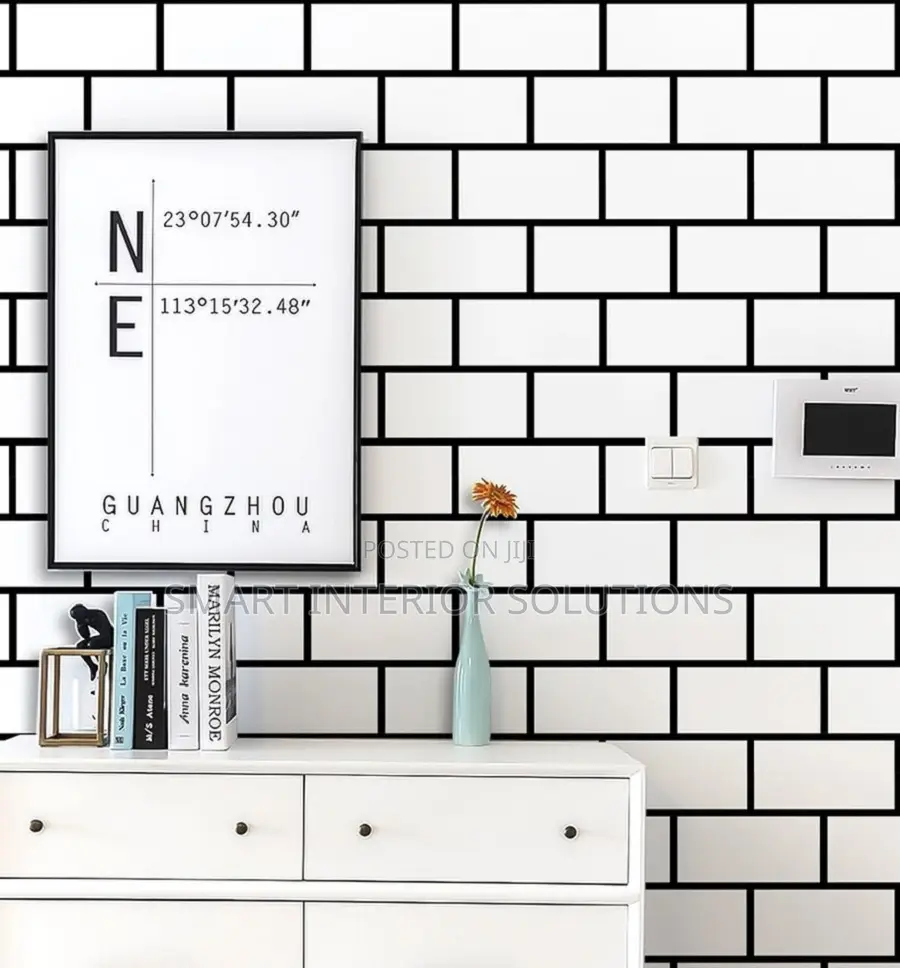 White Brick Adhesive Wallpaper