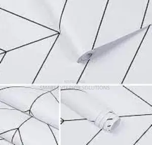 White Stripes Adhesive Wallpaper