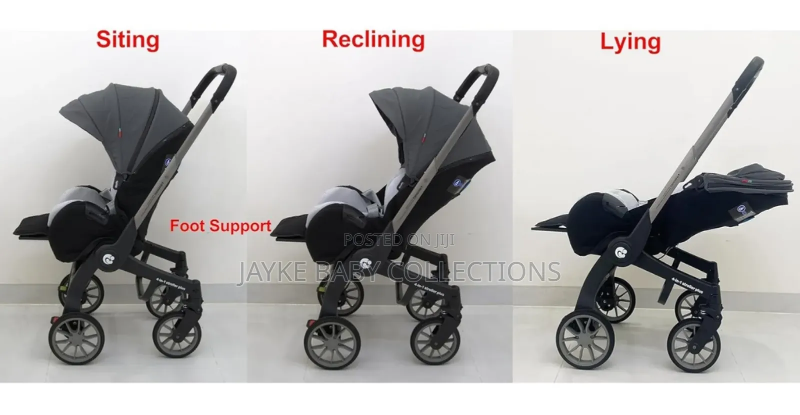4in1 Stroller -carseat, Carrycot, Stroller Basket