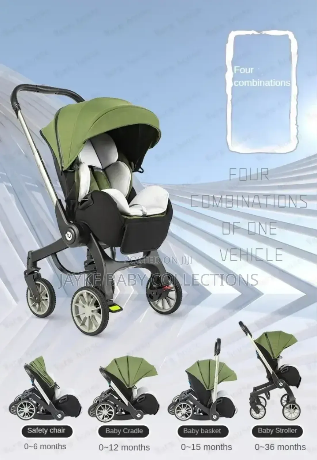 4in1 Stroller -carseat, Carrycot, Stroller Basket