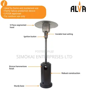 Gas Alva Patio Heater - Bronze Hammertone Cabinet