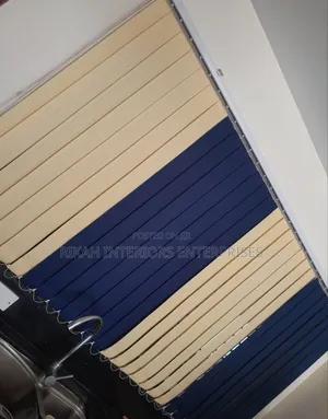 Vertical Cream Blue Blinds