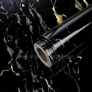 Black and Yellow Marble Contact Paper