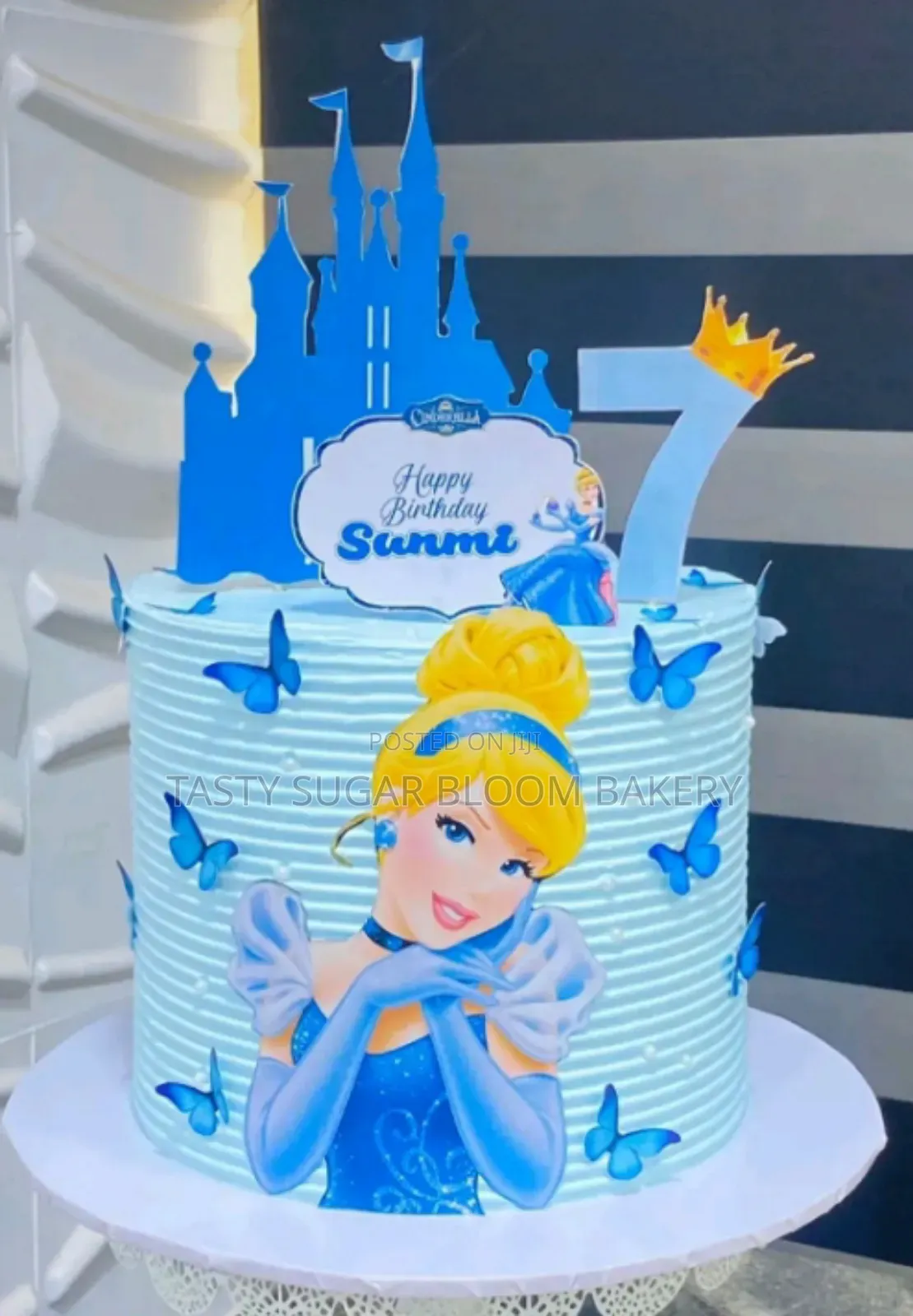 Blue Frozen Themed Cake