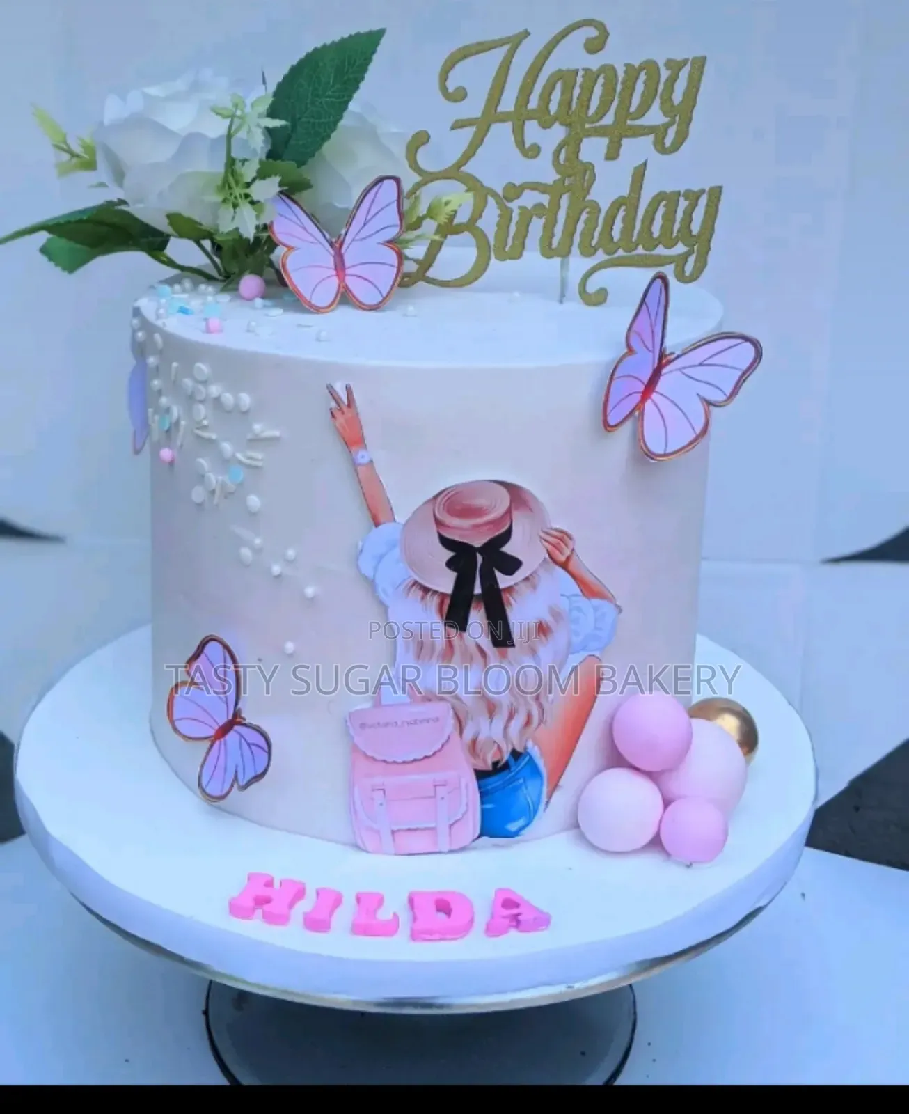 Blue Frozen Themed Cake
