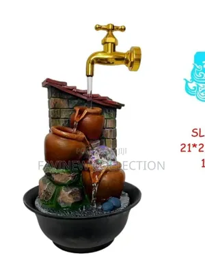 Vintage Bucket Led Tabletop Fountain With Floating Faucet