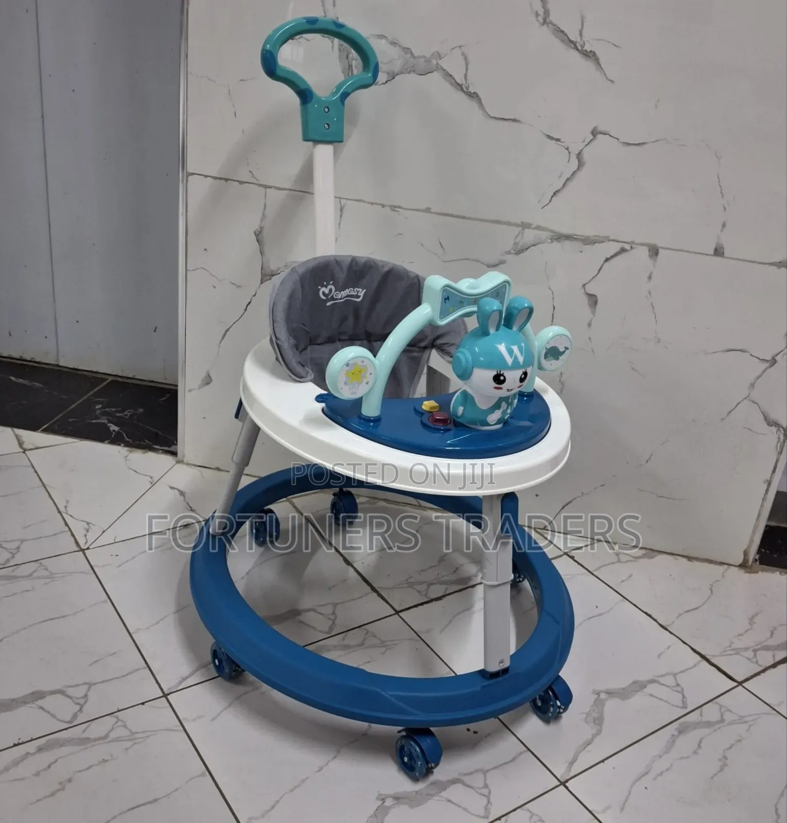 Height Adjustable Baby Walker With Push Handle
