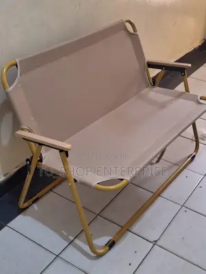 ,Portable Double Seat Camping Chair With Wood Armrest