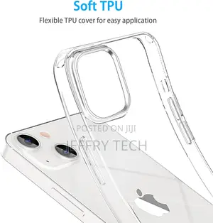 Jjgoo iPhone 13 Case Clear, Transparent Soft Shockproof Case