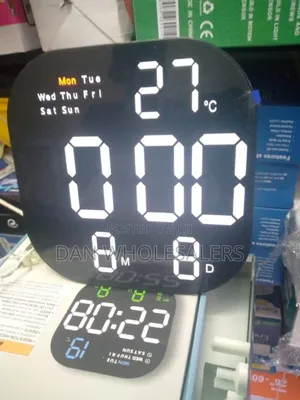 Led Digital Wall Clock With Temperature Sensor