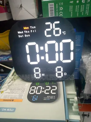 Digital Wall Clock With Temperature, Date Weekday Indicator