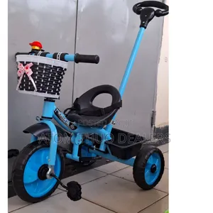 Tricycle With Push Handle- Blue