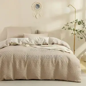 Waffle Weaving Poplin Soft Cotton Duvet Cover Set
