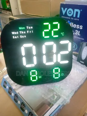 Precision Led Wall Clock – Time, Day, Temperature