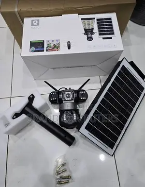V380 4g Sim Card Solar Camera 3 Lens With 180 Watts Light