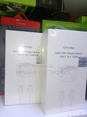 60 Watts iPhone 15 Pro Max Power Adapter Usb-C to C Cable