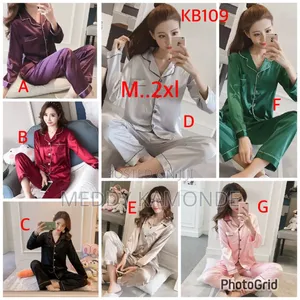 Designer Black Silk Sleep Wear/Pajamas