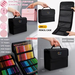 200 Slots Colored Lead Pencils Storage Bag