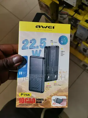 Awei P76k 22.5w 10000mah Powerbank Built-in Cable