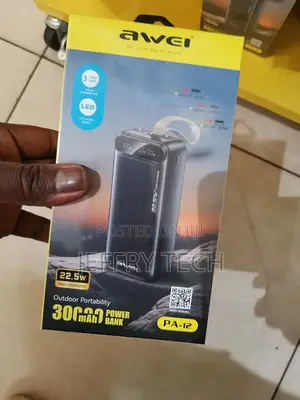 Awei Pa-12 Power Bank 30000mah Fast Charge 22.5w Large Power