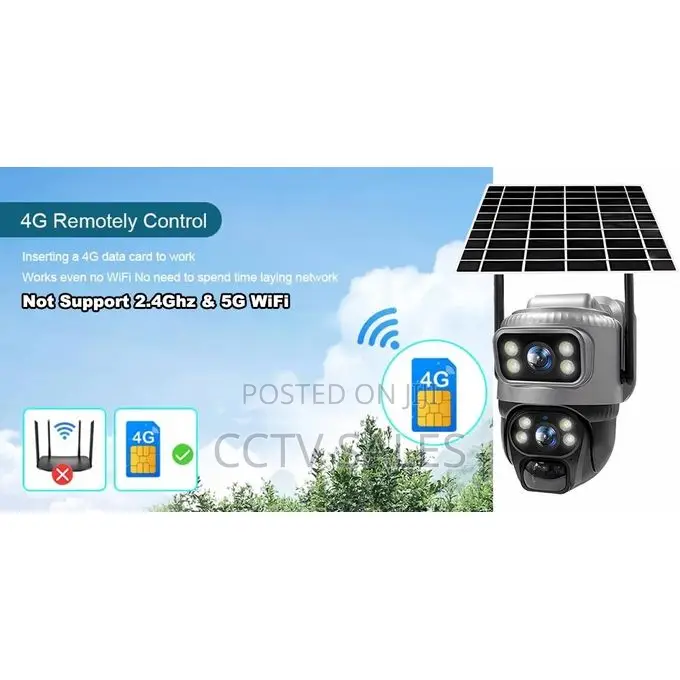 4g Remotely Controlled Dual Solar Camera With Night Light