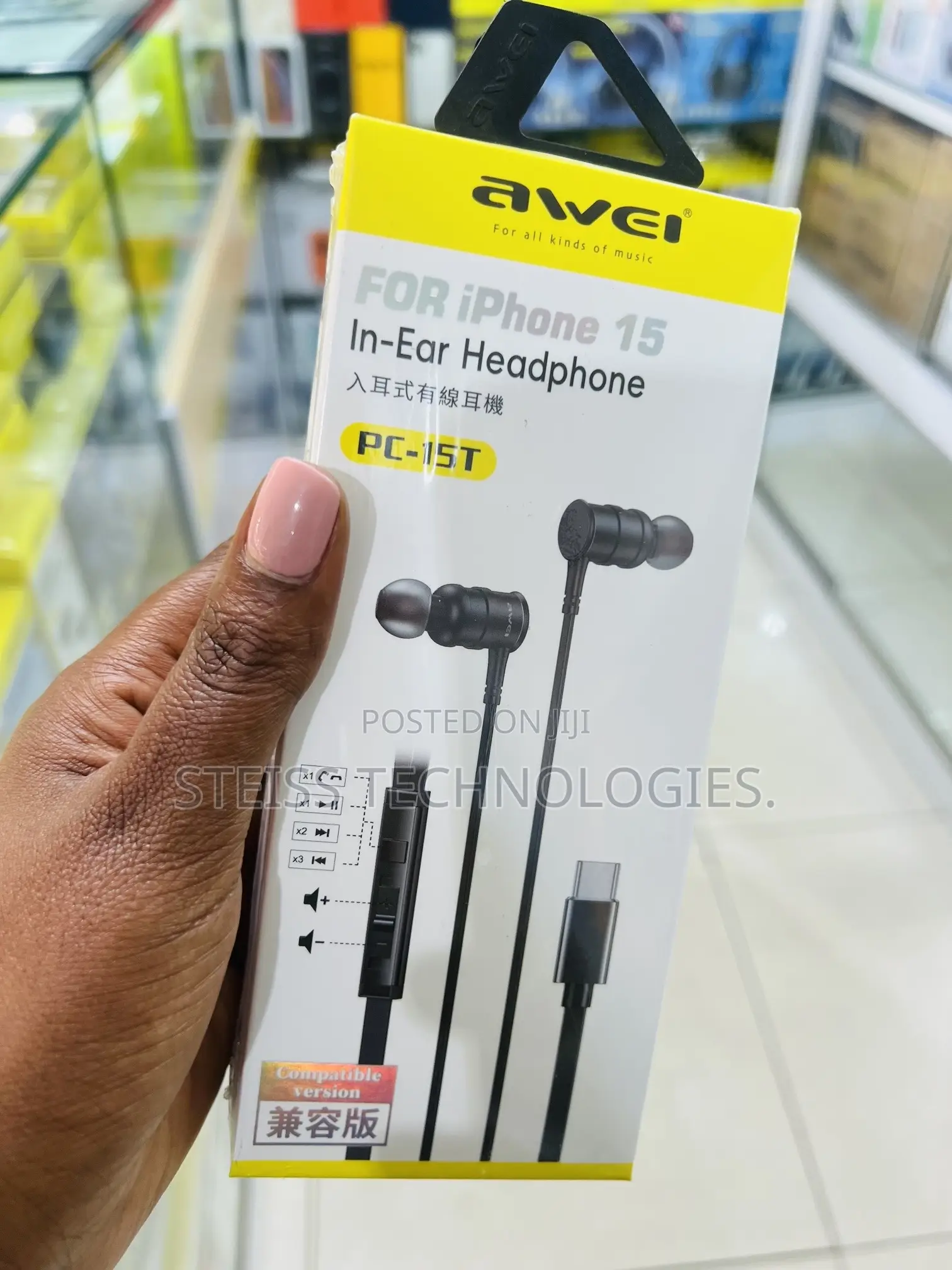Awei iPhone 15 Type C Earphones.