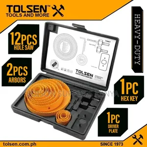 Tolsen Hole Saw Set 16pcs Drill Plywood Drywall Wood Plastic