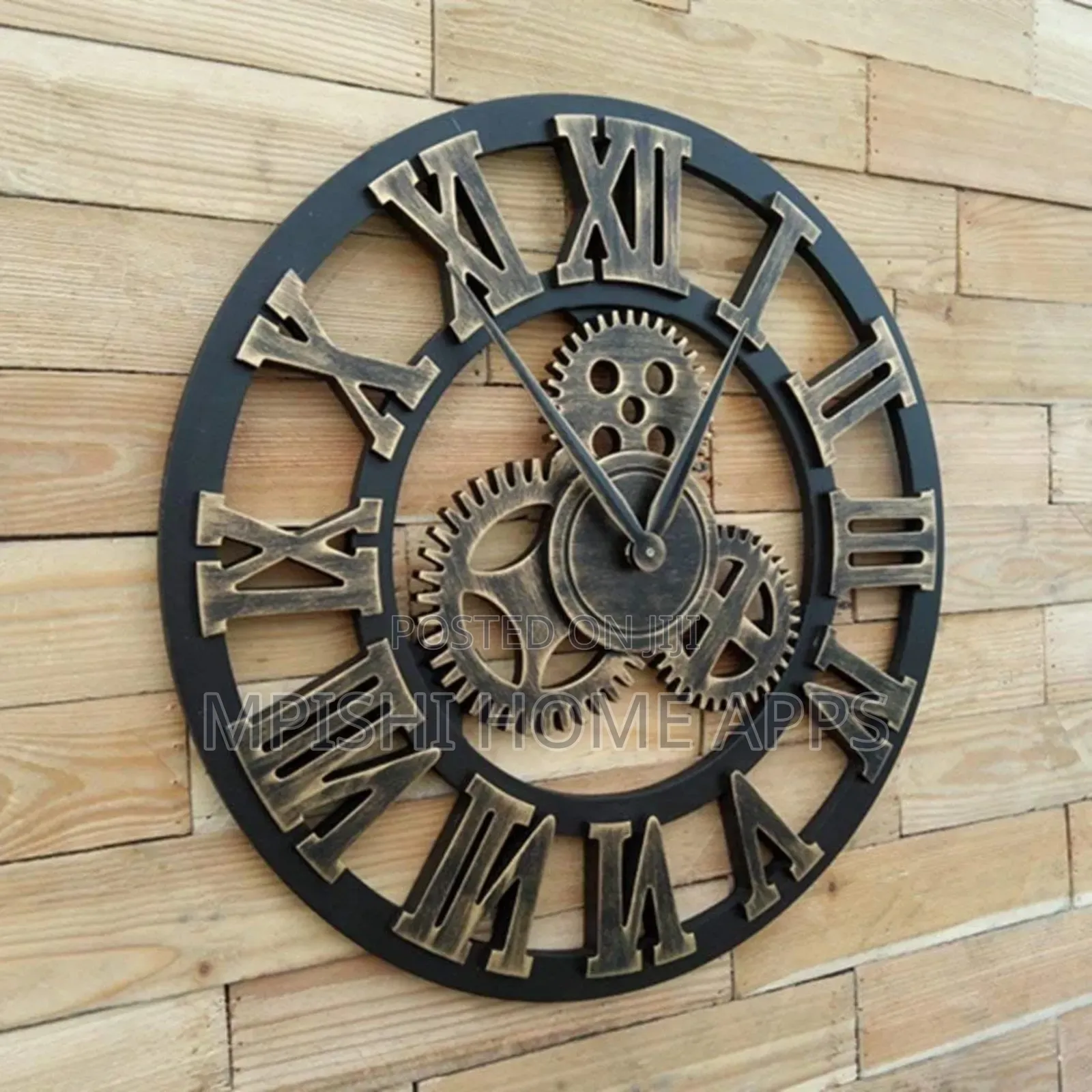 Roman Vintage Gear Wall Clock 60cm
