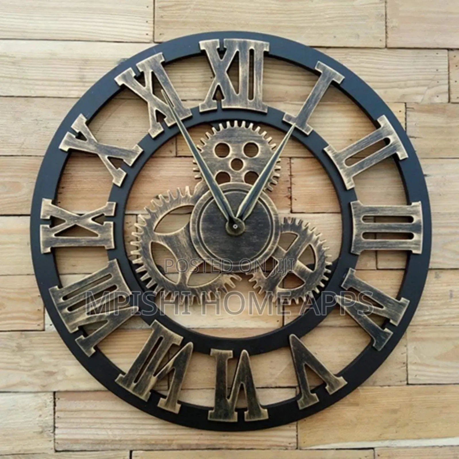 Roman Vintage Gear Wall Clock 60cm