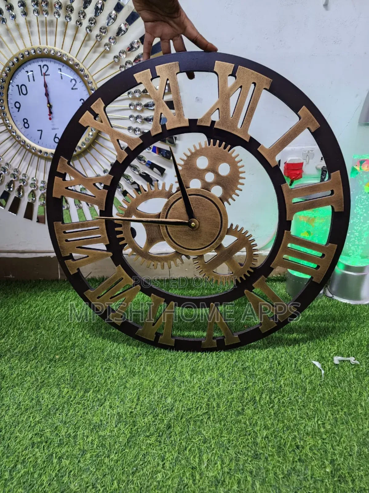 Roman Vintage Gear Wall Clock 60cm