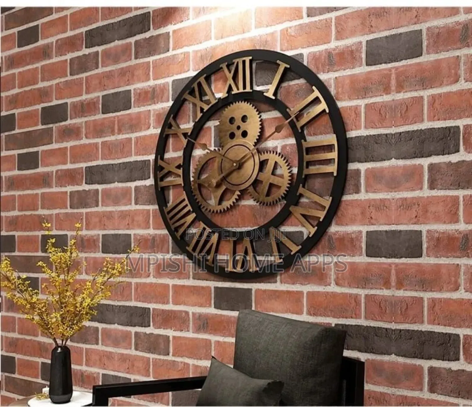 Roman Vintage Gear Wall Clock 60cm