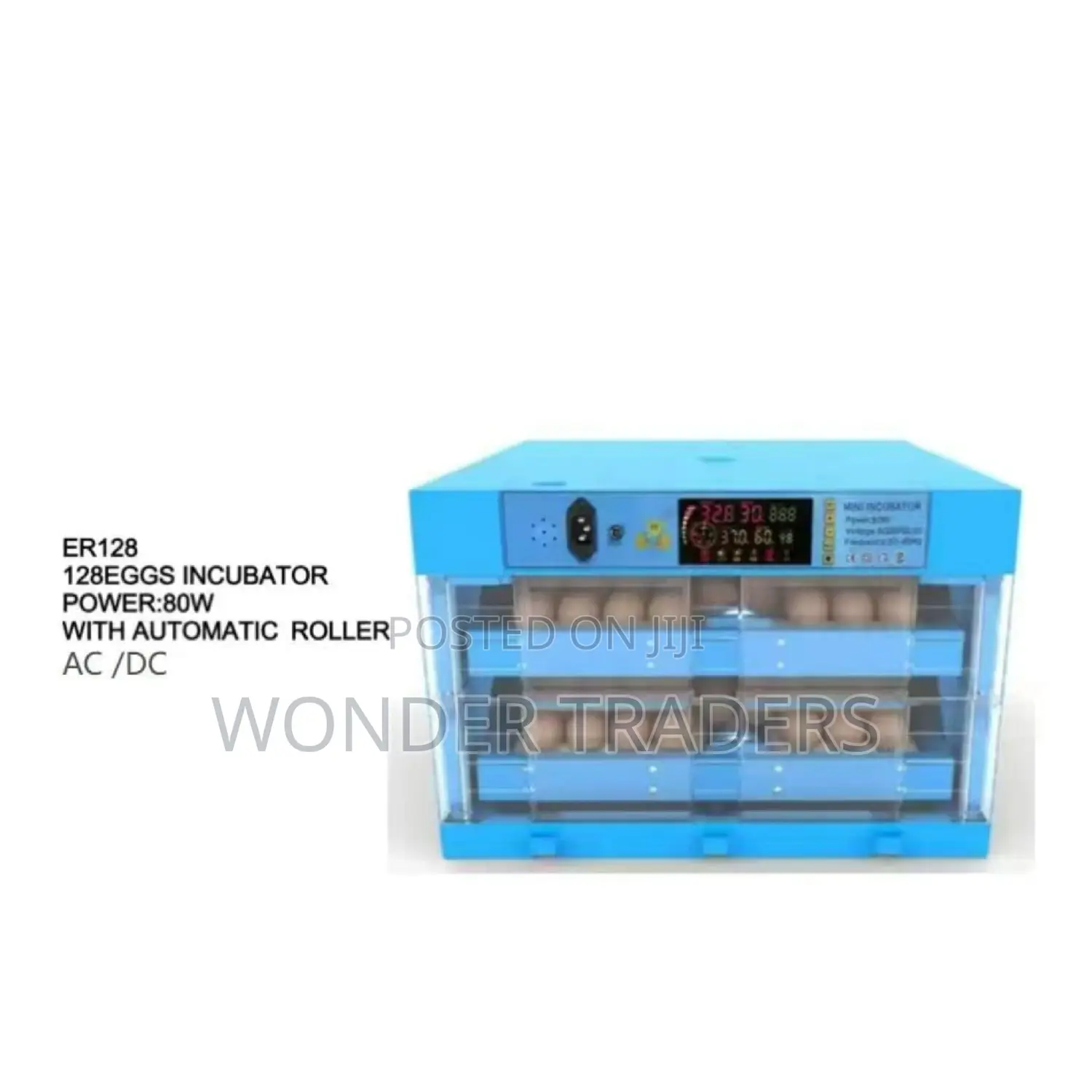 128 Egg Incubator Power.80w With Automatic Roller Ac/Dc