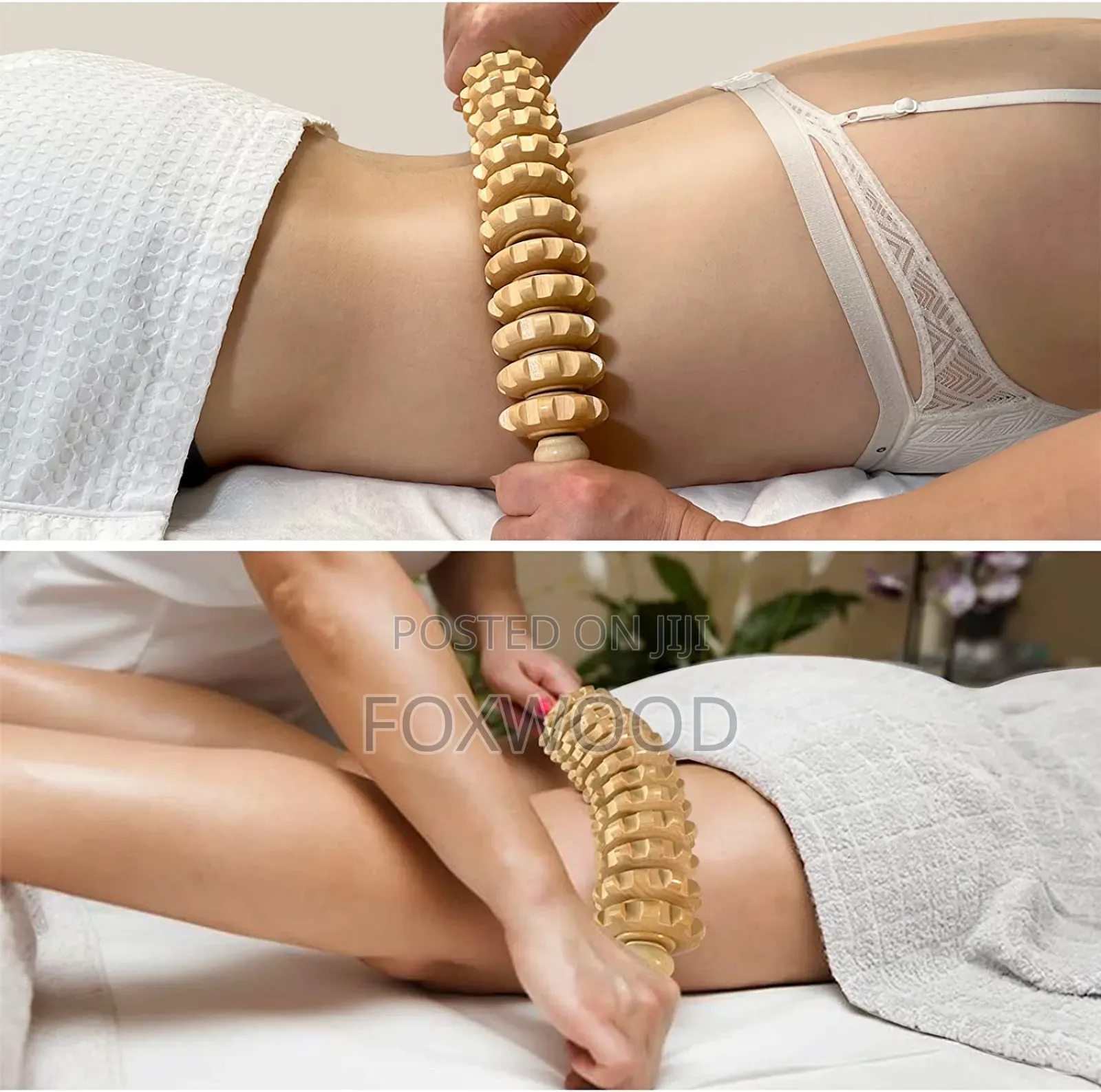 Curved Wood Massage Roller Stick