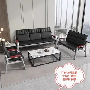 Office Chair:Modular Executive Leather Sofa-Steel Frame