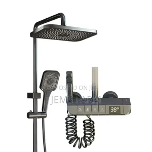 Digital Display Piano Shower System 4 Gear Thermostatic Set