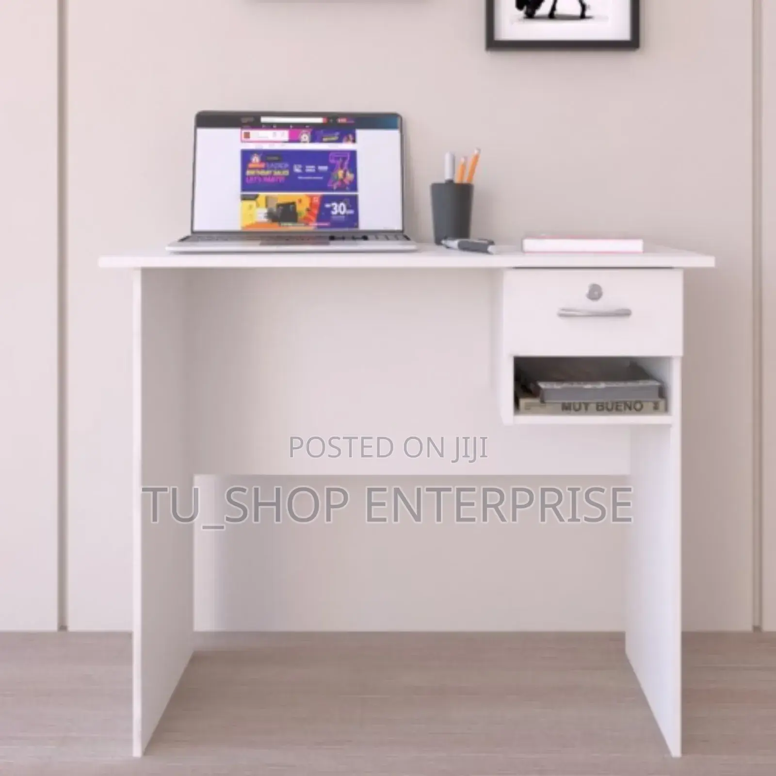*Aneto Office Desk 0.9m White