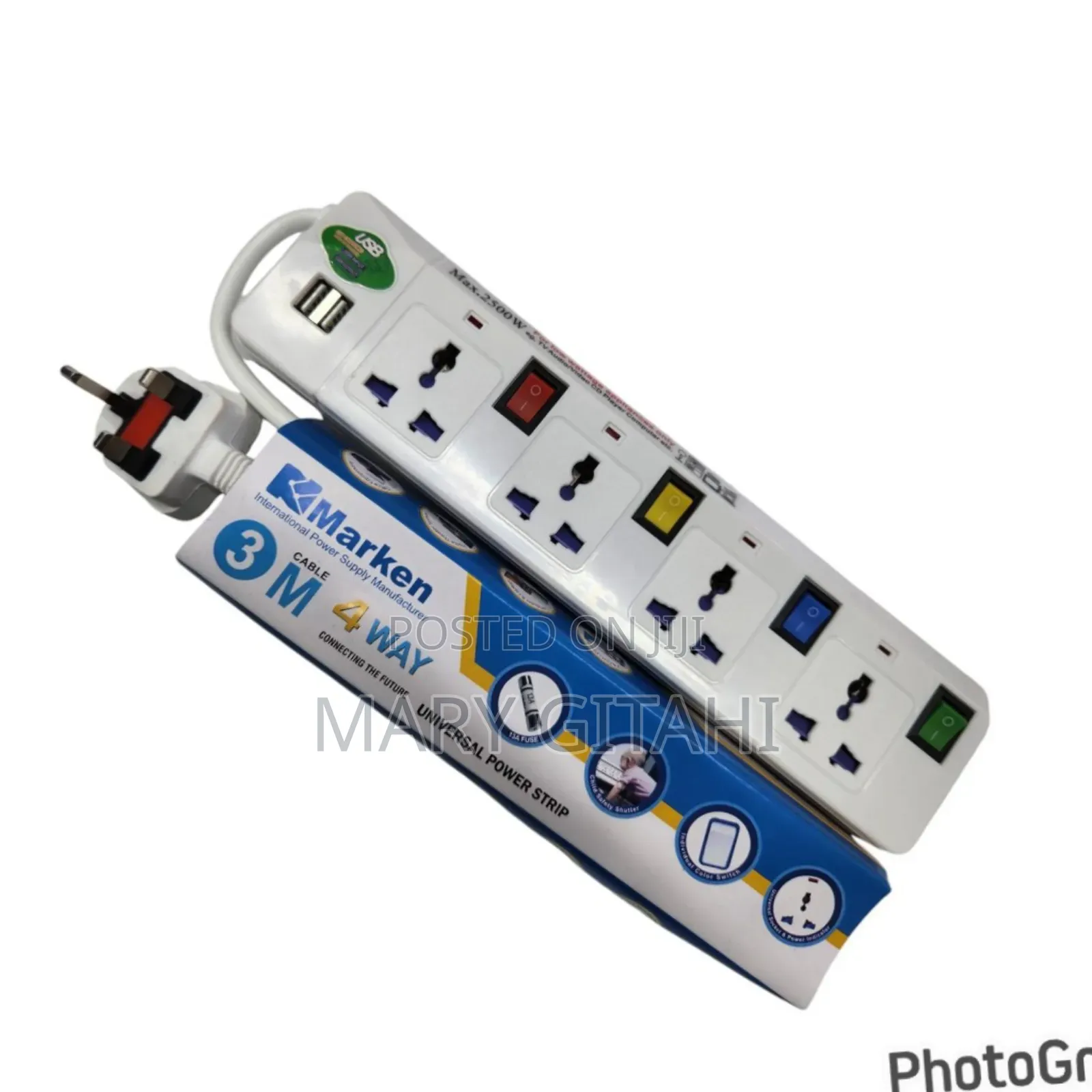 Marken 4 Way Extension With 2 Usb Ports