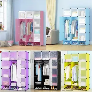 3 Column Plastic Portable Wardrobe/Closet