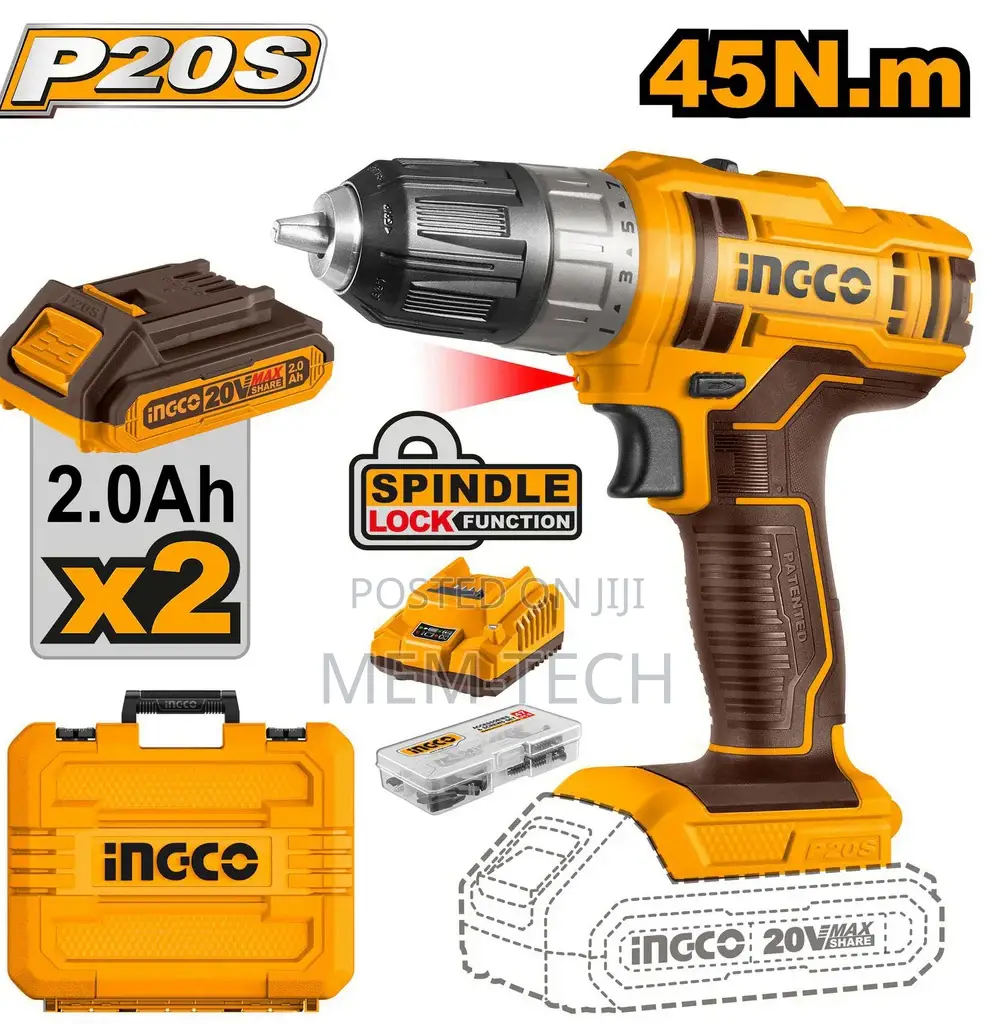 Ingco Lithium-Ion Cordless Drill 45nm 20v Cdli200528