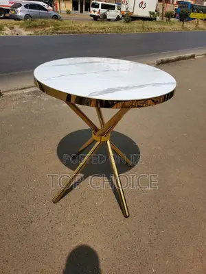 Wooded With Marble Effect Outdoor Table
