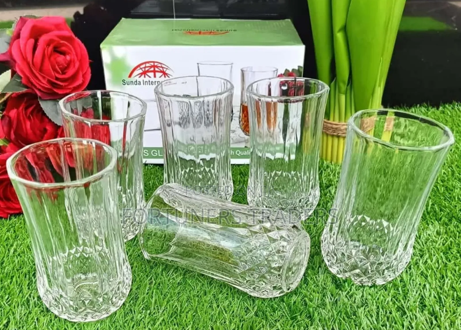 6pcs Long Diamond Glass
