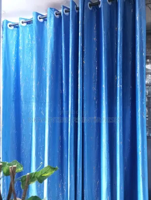 Blue and Gold Velvet Curtains