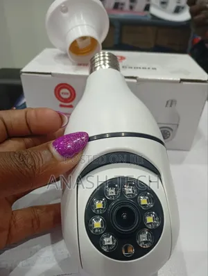 PTZ Wireless Rotating Wifi Bulb Camera for Home Monitoring