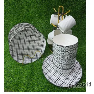 *18 PCS Dinner Set*
Plate , Mugs ,White Black Plates