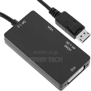 Displayport 2.1 to Hdmi, Vga and Dvi Converter Black