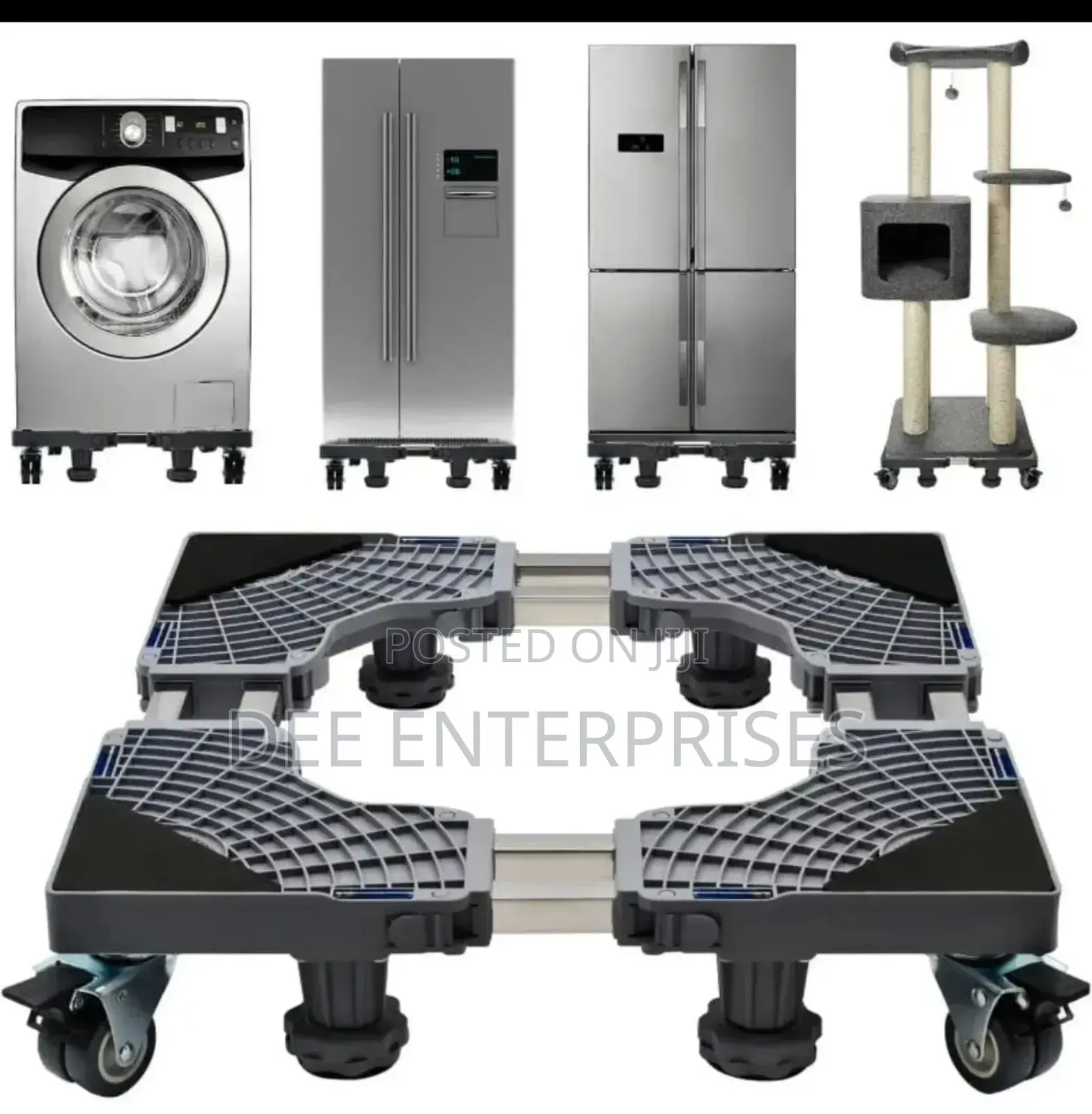 Heavy-Duty Double Tube Fridge/Washing Machine Stand