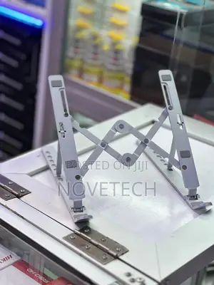 Laptop Stand – Ergonomic, Foldable, Silver - Adjustable